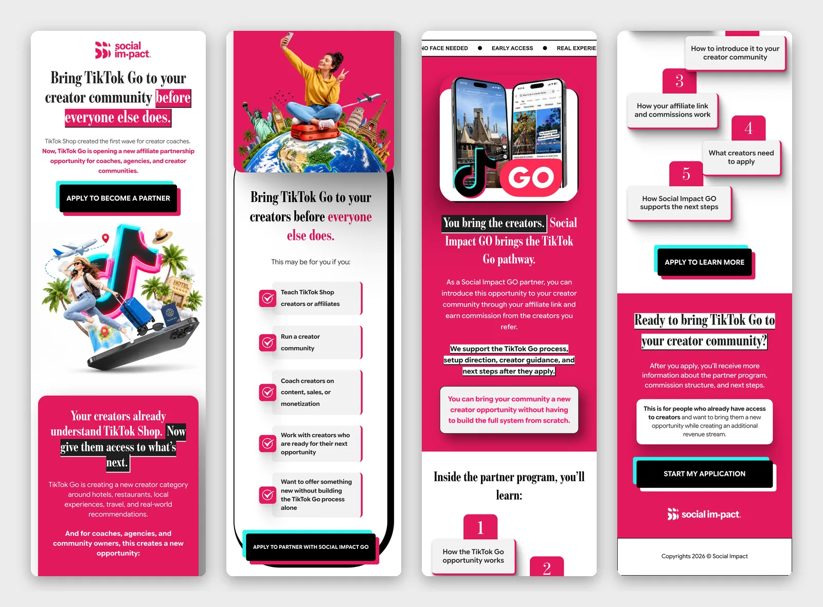 Partner landing page on mobile