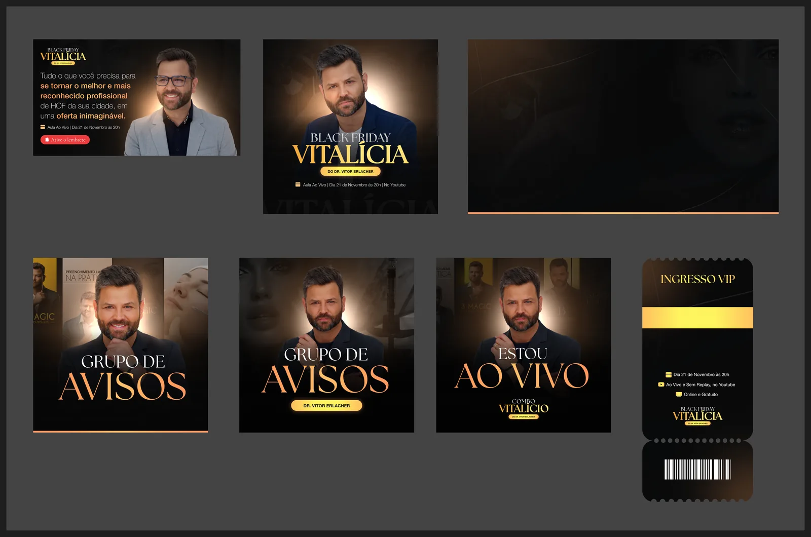 Group covers, live frame and VIP ticket