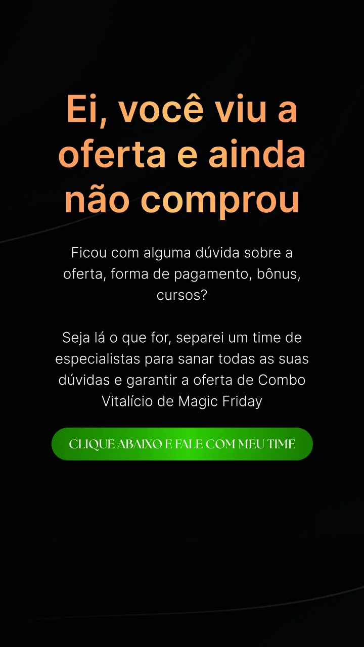 Sales story for Black Friday Vitalícia